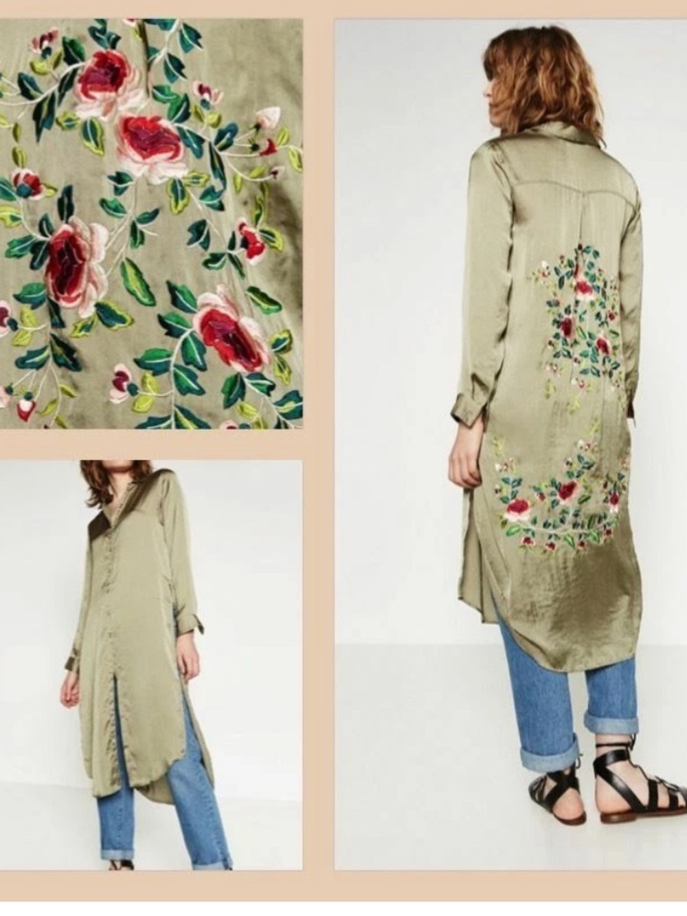 Zara Gold Embroideted Duster/dress